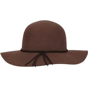 Step Out in Style Brown Bohemian 100% Wool Floppy Hat with Braided Suede…